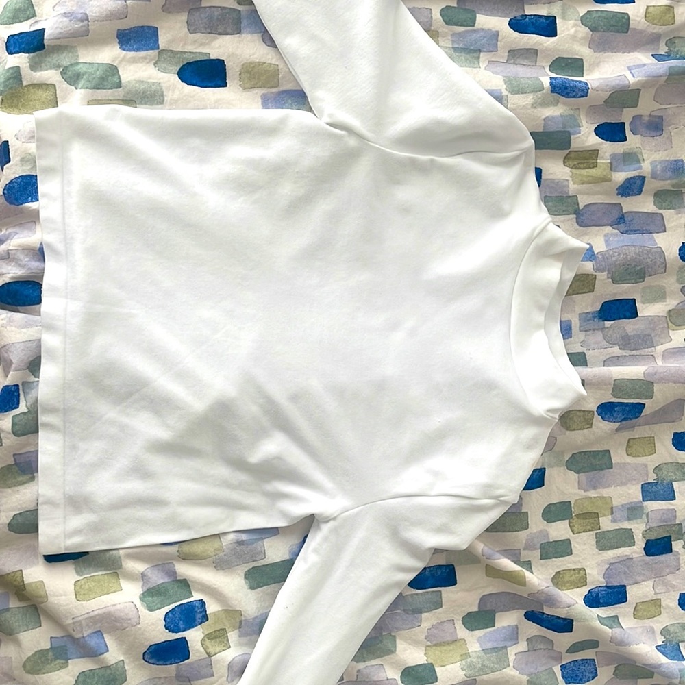 Atltard state fitted cropped white turtle neck long sleeve top